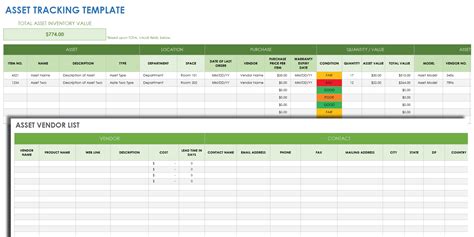 asset management tracking excel template